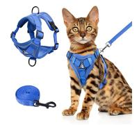 Wanheart Summer cat Chest Harness and Leash, Anti-Escape Adjustable Soft mesh cat Leash and Chest Harness Set for All Types of Cats cat Vests (Royal Blue, L:11.02-16.5lb)
