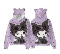 WANHONGYUE Anime 3D Graphic Print Hoodie Sweatshirt Womens Cartoon Long Sleeve Pullover Girls Kawaii Cat Ears Hooded Sweater, Color/16, 6XS