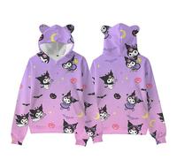 WANHONGYUE Anime 3D Graphic Print Hoodie Sweatshirt Womens Cartoon Long Sleeve Pullover Girls Kawaii Cat Ears Hooded Sweater, Color/13, 3XL