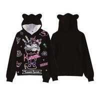 WANHONGYUE Anime 3D Graphic Print Hoodie Sweatshirt Womens Cartoon Long Sleeve Pullover Girls Kawaii Cat Ears Hooded Sweater, Color/5, 5XS