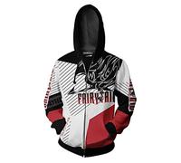 WANHONGYUE Anime Fairy Tail 3D Print Hoodie Jacket Mens Full-Zip Hooded Sweatshirt Coat Hoody Jumpers 669/7 XL