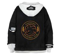 WANHONGYUE Anime Haikyuu Hoodie Denim Jacket Long Sleeve Jean Coat Sweatshirt Cosplay Costume Cowboy Hooded Tops Black/14 L