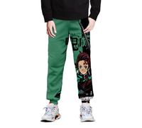 WANHONGYUE Anime Kamado Tanjirou Fleece Joggers Pants Drawstring Jersey Sweatpants Workout Athletic Track Pants for Women Men, Tanjirou, XXL