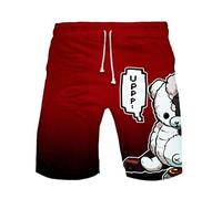 WANHONGYUE Anime Monokuma Beach Board Shorts Drawstring Waist Gym Workout Shorts Summer Jersey Short Pants for Men Women 1089/7 XXXXL