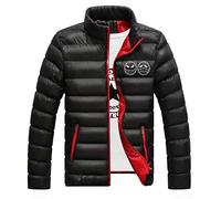 WANHONGYUE Anime One Piece Monkey D Luffy Lightweight Down Jacket Men's Packable Puffer Coat Winter Outerwear Black/1 M