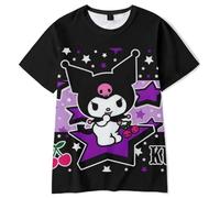 WANHONGYUE Anime Short Sleeve T-Shirt Women's Crew Neck T Shirts Girls Kawaii Cartoon Graphic Summer Tee Tops, Color/6, 5XL