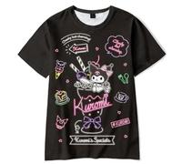 WANHONGYUE Anime Short Sleeve T-Shirt Women's Crew Neck T Shirts Girls Kawaii Cartoon Graphic Summer Tee Tops, Color/7, L