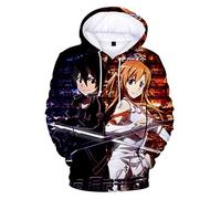 WANHONGYUE Anime Sword Art Online Kirito SAO 3D Printed Pullover Hoodie Adult Cosplay Hoody Jumper Sweatshirt Coat 1 L