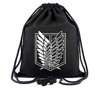 WANHONGYUE Attack on Titan Anime Canvas Drawstring Bag Gym Bag Backpack Cinch Bag, Attack On Titan-1, One Size, Attack On Titan-1, Taille unique