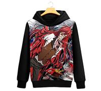 WANHONGYUE Black Butler Anime Pullover Hooded Sweatshirt Adult Cosplay Hoodie Sweater Jumpers Coat Black 13 S