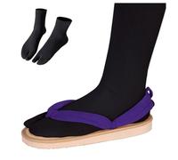 WANHONGYUE Cosplay Clogs Geta Sandals with Tabi Socks, Kochou Shinobu Anime Shoes Flip Flops Slippers, b, UK Unisex Adults 5-6
