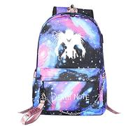 WANHONGYUE Death Note Girls Backpack Bookbag Student Schoolbag 15.6-inch Laptop Rucksack Bag for Anime Lovers Blue Galaxy / 3