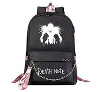 WANHONGYUE Death Note Girls Backpack Bookbag Student Schoolbag 15.6-inch Laptop Rucksack Bag for Anime Lovers Black / 3