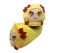 WANHONGYUE Demon Slayer Rengoku Kyoujurou Anime Cosplay House Slippers Furry Indoor Slip On Shoes for Women and Men Yellow