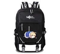 WANHONGYUE Fate Grand Order Anime Laptop Backpack Rucksack Schoolbag for Children with USB Charging Port Black / 6