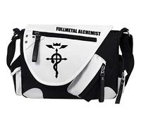 WANHONGYUE Fullmetal Alchemist Anime Messenger Bags Casual Crossbody Bag Canvas Shoulder Bag Student Schoolbag Tablet Bag Black / 1