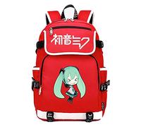 WANHONGYUE Hatsune Miku Anime Cosplay Schoolbag Rucksack 15.6" Laptop Backpack with USB Charging Port Red / 5