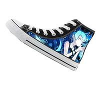WANHONGYUE Hatsune Miku Unisex Anime Cosplay High-Top Sneakers Lace-up Canvas Shoes Fashion Trainers 7.5 UK Black / 7