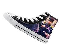 WANHONGYUE JoJo's Bizarre Adventure Unisex Anime Cosplay High-Top Sneakers Lace-up Canvas Shoes Fashion Trainers 4 UK Black / 1