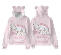 WANHONGYUE Kawaii Cartoon Graphic Hoodie Sweatshirt Women's Long Sleeve Pullover Tops Girls Cute Cat Ears Hooded Sweater, Color/10, S