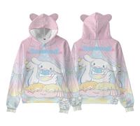 WANHONGYUE Kawaii Cartoon Graphic Hoodie Sweatshirt Women's Long Sleeve Pullover Tops Girls Cute Cat Ears Hooded Sweater, Color/15, S