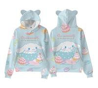 WANHONGYUE Kawaii Cartoon Graphic Hoodie Sweatshirt Women's Long Sleeve Pullover Tops Girls Cute Cat Ears Hooded Sweater, Color/1, S