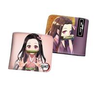 WANHONGYUE Men's Bifold Wallet Demon Slayer Anime Picture Printed Wallets for Women with 6 Slots 1 ID Windows Black/6