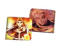 WANHONGYUE Men's Bifold Wallet Demon Slayer Anime Picture Printed Wallets for Women with 6 Slots 1 ID Windows Black/11