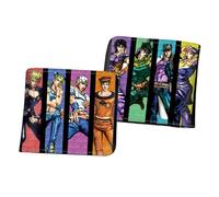 WANHONGYUE Men's Bifold Wallet JoJo's Bizarre Adventure Anime Picture Printed Wallets for Women with 6 Slots 1 ID Windows Black/4