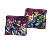 WANHONGYUE Men's Bifold Wallet JoJo's Bizarre Adventure Anime Picture Printed Wallets for Women with 6 Slots 1 ID Windows Black/1