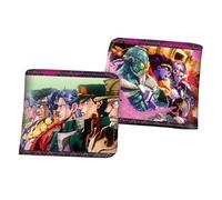 WANHONGYUE Men's Bifold Wallet JoJo's Bizarre Adventure Anime Picture Printed Wallets for Women with 6 Slots 1 ID Windows Black/9