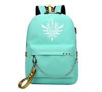WANHONGYUE Monster Hunter MH Luminous Rucksack Student Bookbag Schoolbag Girls Backpack 15.6-inch Laptop Bag for Game Lovers Green / 2