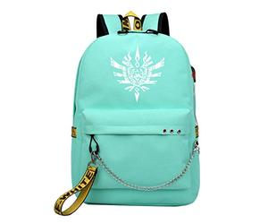 WANHONGYUE Monster Hunter MH Luminous Rucksack Student Bookbag Schoolbag Girls Backpack 15.6-inch Laptop Bag for Game Lovers Green / 2