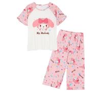 WANHONGYUE My Me-lody Cinna-moroll Pajamas Set 2 Piece Petite Women Girls Sleepwear Summer Nightwear Cotton T-Shirt Pants Sets, Pink, Size S