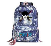 WANHONGYUE One Piece Student Rucksack Bookbag Schoolbag Girls Backpack 15.6-inch Laptop Bag for Anime Lovers Blue Lightning / 4