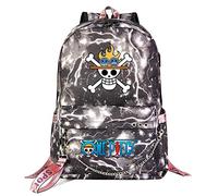 WANHONGYUE One Piece Student Rucksack Bookbag Schoolbag Girls Backpack 15.6-inch Laptop Bag for Anime Lovers Gray Lightning / 3