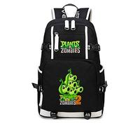 WANHONGYUE Plants vs. Zombies Game Backpack Student Schoolbag Laptop Book Bag Casual Dayback Black-10