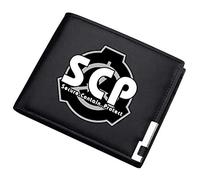WANHONGYUE SCP Anime Bifold Wallet Artificial Leather Money Bag Slim Credit Card Holder 1 / B