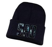 WANHONGYUE Sword Art Online Kirito SAO Anime Beanie Hat for Men Women Unisex Knit Cuffed Hat Winter Soft Warm Skull Cap Black/16