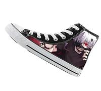 WANHONGYUE Tokyo Ghoul Unisex Anime Cosplay High-Top Sneakers Lace-up Canvas Shoes Fashion Trainers 8 UK Black / 5