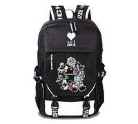 WANHONGYUE Undertale Game Backpack Laptop Rucksack Schoolbag for Children with USB Charging Port Black / 16