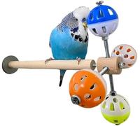 WANHUHOU Perch Toy with Rotating Balls for Birds, Puzzle Parrot Toys Bird Cage Toys Boredom Reducing Bird Foraging Toys for Cockatiel, Parakeets, Parrots, Budgies, Lovebird, Conures