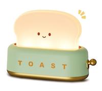 WANIDEA Toaster Lamp Night Light, Cute Kawaii Decor for Bedroom Bedside, Rechargeable LED Toast Bread with Timer & Adjustable Brightness, Best Gifts for Women Girls Boys Teenagers
