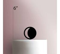 Waning Moon- Acrylic Cake Topper 5 Inch Width/Light Green