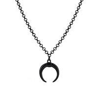 Waning moon Gothic Necklace for Women Simplicity Crescent Pendant Necklace Present For Women Man Halloween Christmas