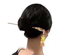 Wanixue Hair Sticks For Buns - Glowing Chopstick Hairpins | Ancient Style Chopstick Hairpins With Jewel, Glow Lantern Tassel Women Headdress