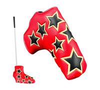Wanixue Magnetic Putter Cover,L Type PU Leather Protector,Waterproof PU Leather Star Design Magnetic Closure Golf Club Cover - for Driving Range Sports Course Practice Adult Teen Beginner