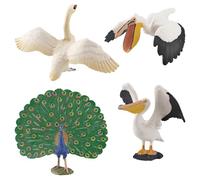 Wanixue Realistic Textures Bird Figurines, Bird Animal Figures Toy Set Pelicans, Swan, Peacocks Toy Figure | Animals Figures P-layset For Educational Toys Cake Top per Home Decor