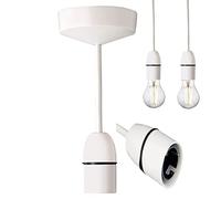 WANIYA Ceiling Rose Ceiling Pendant Light Fitting Bulb Holder White Transparent 6”(150mm) 6Amp Plastic Lamp Light Bulb Hanging for Kitchen Living Room Bedroom Dining Room (Pack of - 2)
