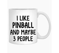 WANJIBAO Coffee Mug Mellowbasic I Like Pinball and Maybe 3 People Funny Pinball Coffee Mug Pinball for Pinball Loverclassic 11 Ounce Ceramic Cup Mug